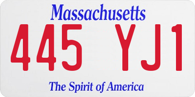 MA license plate 445YJ1
