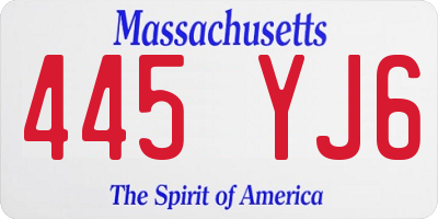 MA license plate 445YJ6