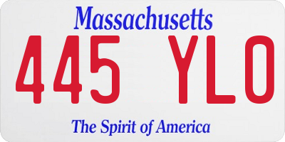 MA license plate 445YL0