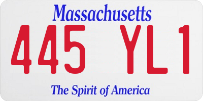 MA license plate 445YL1