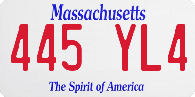 MA license plate 445YL4