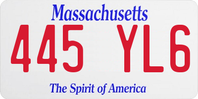 MA license plate 445YL6