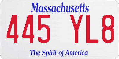 MA license plate 445YL8