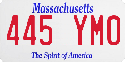 MA license plate 445YM0