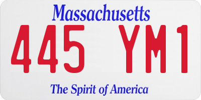 MA license plate 445YM1