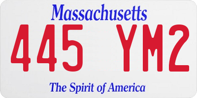 MA license plate 445YM2