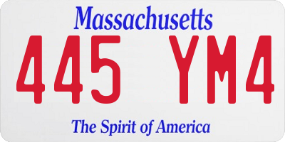 MA license plate 445YM4