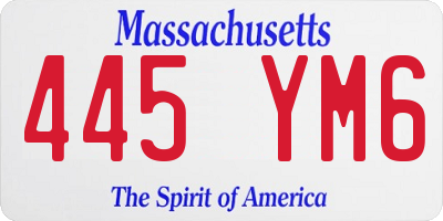 MA license plate 445YM6