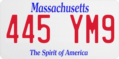 MA license plate 445YM9