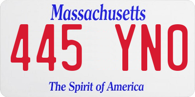 MA license plate 445YN0