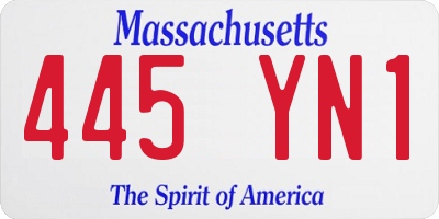 MA license plate 445YN1