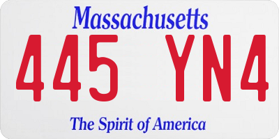 MA license plate 445YN4