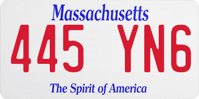 MA license plate 445YN6