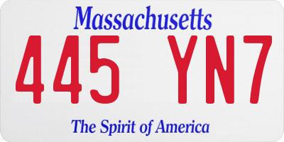 MA license plate 445YN7