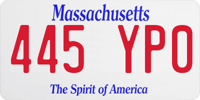 MA license plate 445YP0