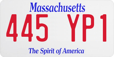 MA license plate 445YP1