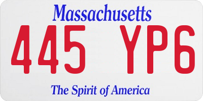 MA license plate 445YP6