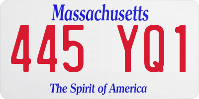 MA license plate 445YQ1