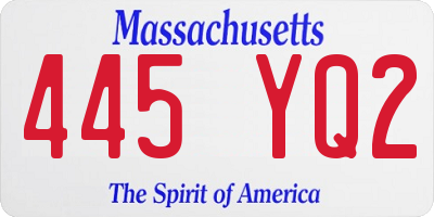 MA license plate 445YQ2