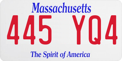MA license plate 445YQ4