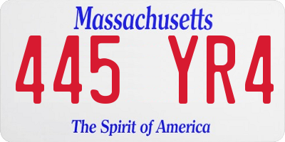 MA license plate 445YR4