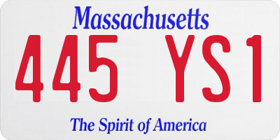 MA license plate 445YS1