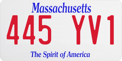MA license plate 445YV1