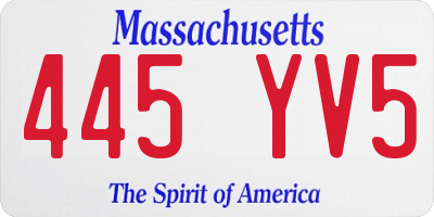 MA license plate 445YV5