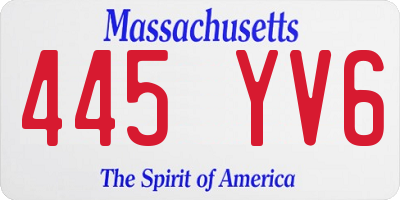 MA license plate 445YV6