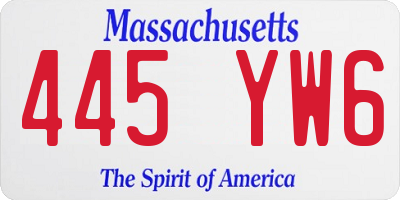 MA license plate 445YW6