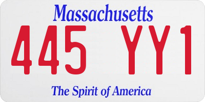MA license plate 445YY1