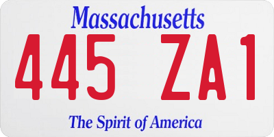 MA license plate 445ZA1