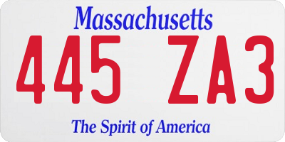 MA license plate 445ZA3
