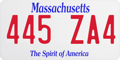 MA license plate 445ZA4