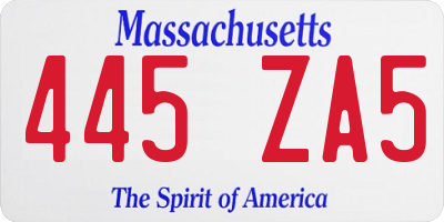MA license plate 445ZA5