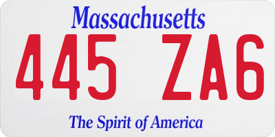 MA license plate 445ZA6