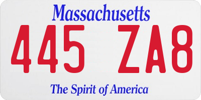 MA license plate 445ZA8