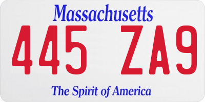 MA license plate 445ZA9