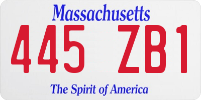 MA license plate 445ZB1