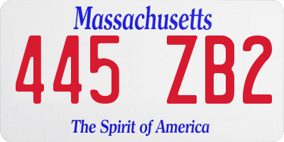 MA license plate 445ZB2