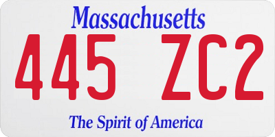 MA license plate 445ZC2