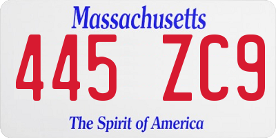 MA license plate 445ZC9