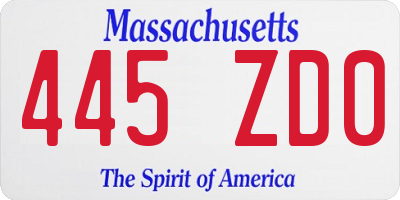 MA license plate 445ZD0