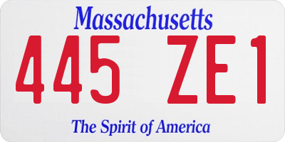 MA license plate 445ZE1