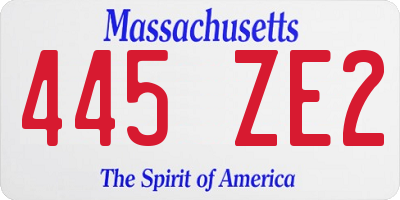 MA license plate 445ZE2