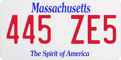 MA license plate 445ZE5