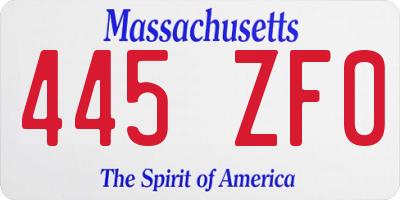 MA license plate 445ZF0