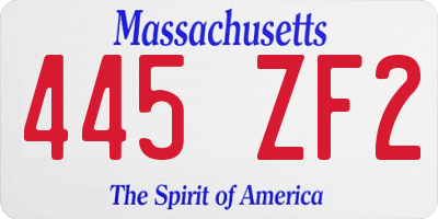 MA license plate 445ZF2