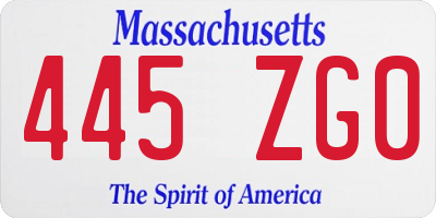 MA license plate 445ZG0