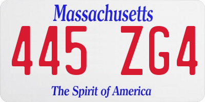 MA license plate 445ZG4